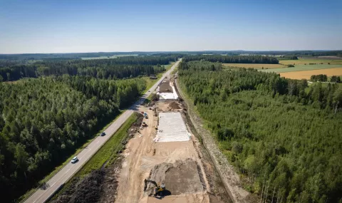Leca-kevennysrakenne Vt 6 Korian kohta -työmaalla