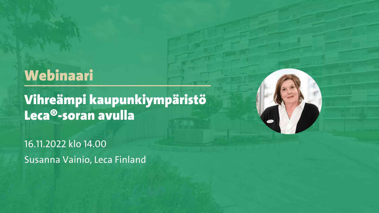Tervetuloa Lecan maksuttomaan viherkatto-webinaariin 16.11.2022.