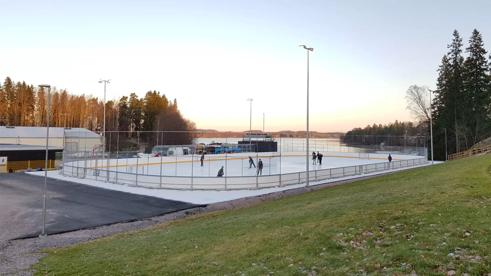 Leca-sora Laaksolahden tekojääradan kevennysrakenteessa.