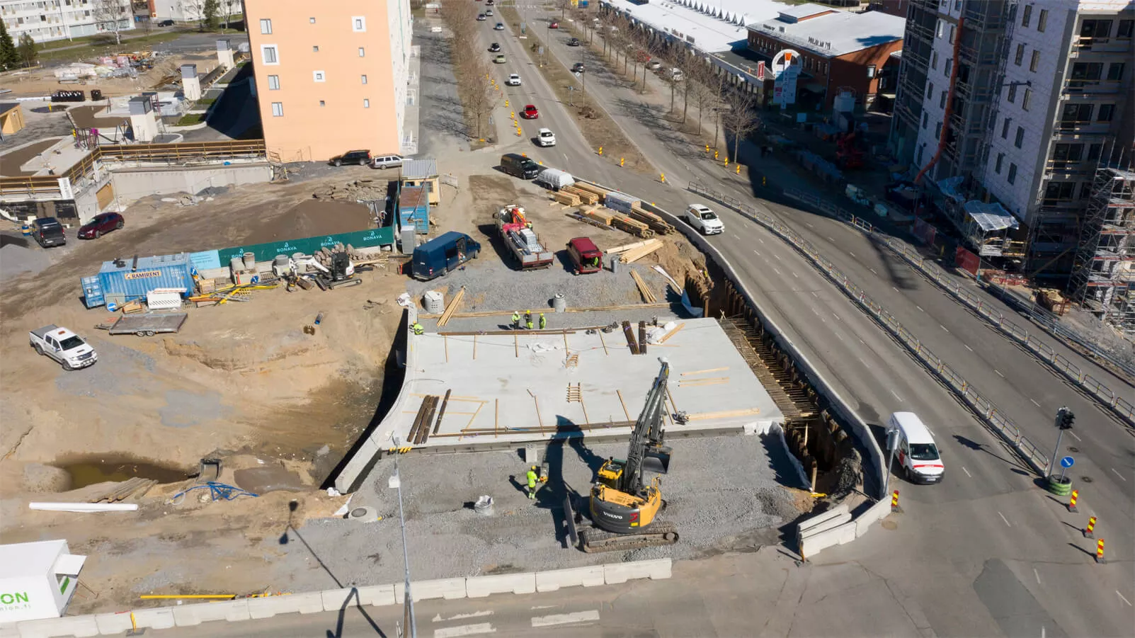 Oulun Limingantullin työmaa